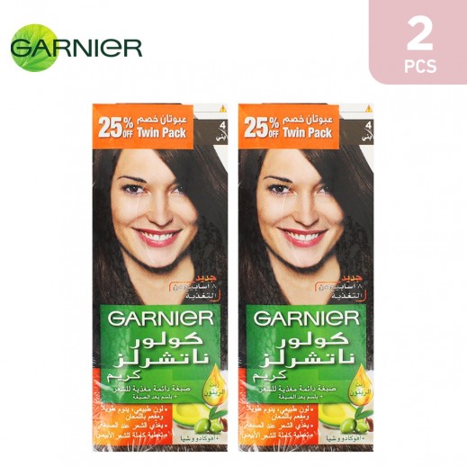 Garnier Color Naturals Hair Color Brown 4 (2 Pieces) - delivered by Taw9eel Fast