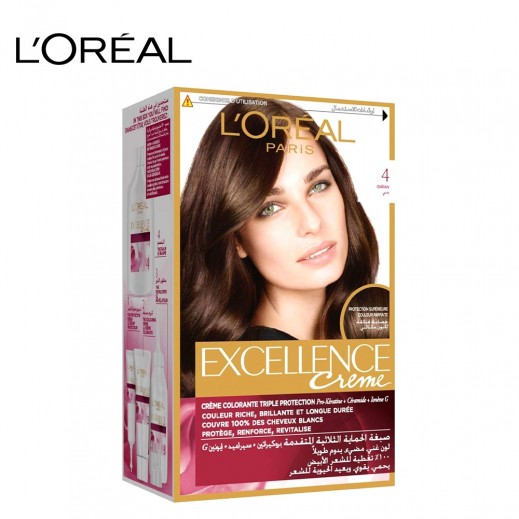 L’Oreal Paris Excellence Crème 4 Brown Hair Color - delivered by Taw9eel Fast