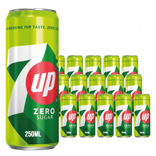 7up Extra Fizz Zero Sugar Soft Drink Can 15×250 ml