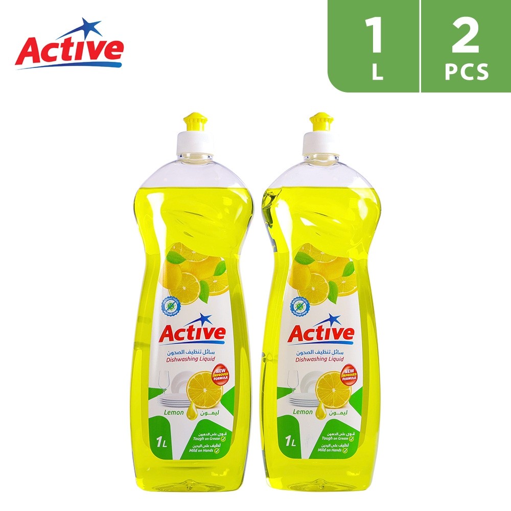 Active Lemon Dishwashing Liquid 2 x 1 L