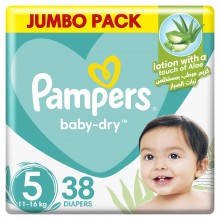 Pampers Baby-Dry Aloe Vera 38 Diapers Size 5 (11-16 kg)