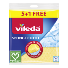 Vileda Wiping Sponge Cloth 5 + 1Pcs