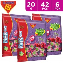 Al Seedawi Happy Pop Max Gum Cherry Flavoured Lollipops 42 x 20 g