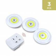 LED 3 W Lights with Remote Control - Set of 3 