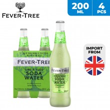 Fever Tree Lime & Yuzu Soda Water Drink 4 x 200 ml