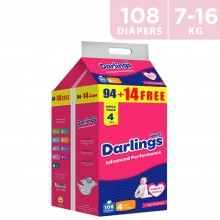 Darlings Advanced Diapers Stage 4 Maxi (7-16 kg) 108 Diapers