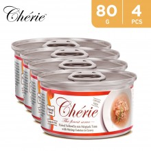Cherie Flake Yellowfin Mix Skipjack Tuna With Shrimp In Gravy 4 × 80 g