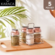 Karaca Dimple 5 Piece Spice Set - Rosegold 