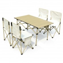 Foldable Picnic Table With 4 Chairs