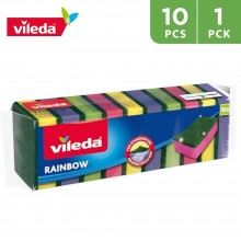 Vileda Rainbow Med Foam Scourer 10 Pieces