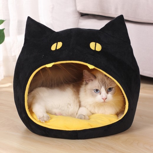 سرير قطط شبه مغلق 36 × 36 × 36 سم - يتم التوصيل بواسطة توصيل فاست