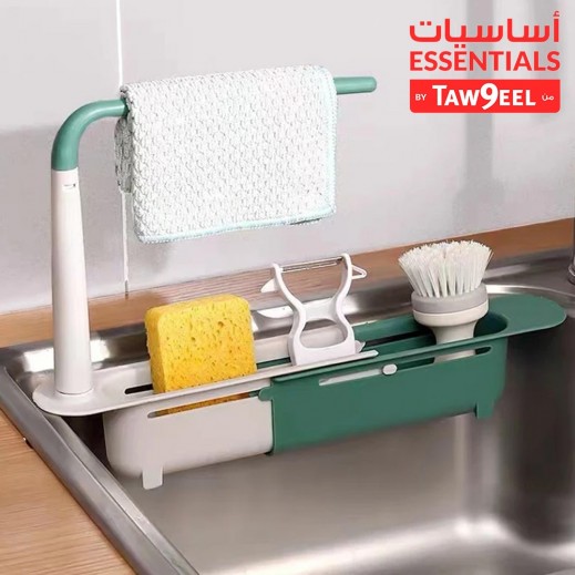 رف تجفيف المناشف القابل للتعديل مع منظم الحوض من أساسيات توصيل  - يتم التوصيل بواسطة توصيل فاست