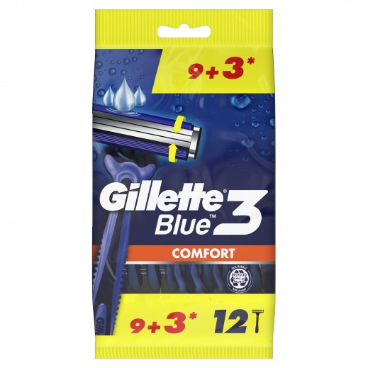 جيلت بلو 3 مجموعة ماكينات حلاقة كومفرت للرجال (9 ماكينات + 3 مجاناً)