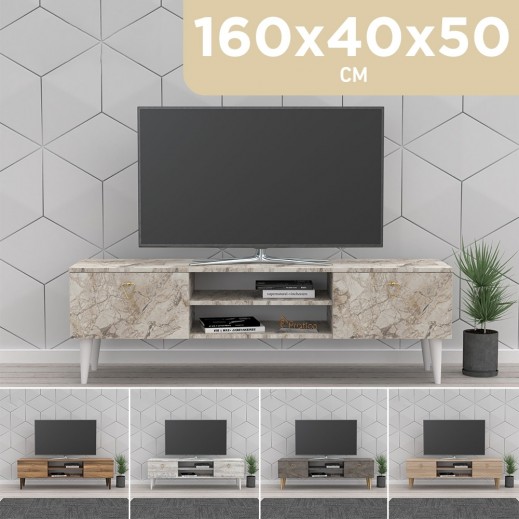 روكا - طاولة تلفزيون تركي خشبية أنيقة - 160x40x50 سم - يتم التوصيل بواسطة  ROCA فى خلال 3 ايام عمل