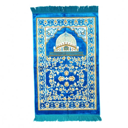 سجادة صلاة بخلفية المدينة أزرق سماوى - 70 × 110 سم