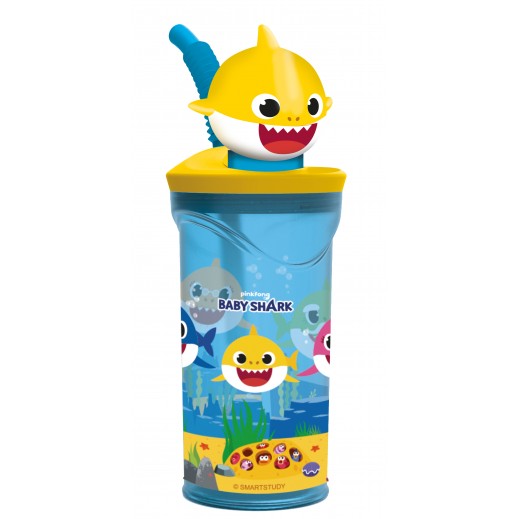 ستور كوب ثلاثي الأبعاد بتصميم شخصية بيبي شارك سعة 360 مل - يتم التوصيل بواسطة توصيل فاست