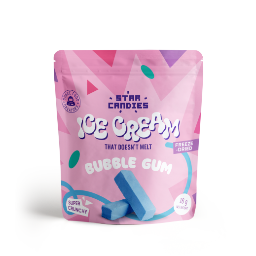 ستار كانديز آيس كريم بنكهة العلكة مجفف بالتجميد 16 جم