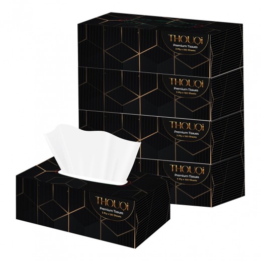 ذوقي - مناديل وجه ناعمة 3 طبقات × 150 منديل - 5 حبة - يتم التوصيل بواسطة توصيل فاست