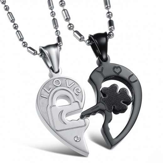 لوزيو – قلادة كابل قطعتين تصميم على هيئة زوجين من الفولاذ المقاوم للصدأ