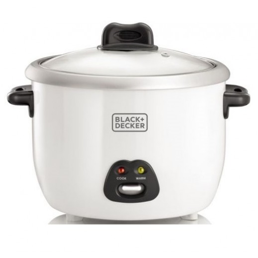 بلاك + ديكر – طباخ الأرز مع وعاء طهي بالبخار 1.8 لتر 700 واط – أبيض - يتم التوصيل بواسطة توصيل فاست
