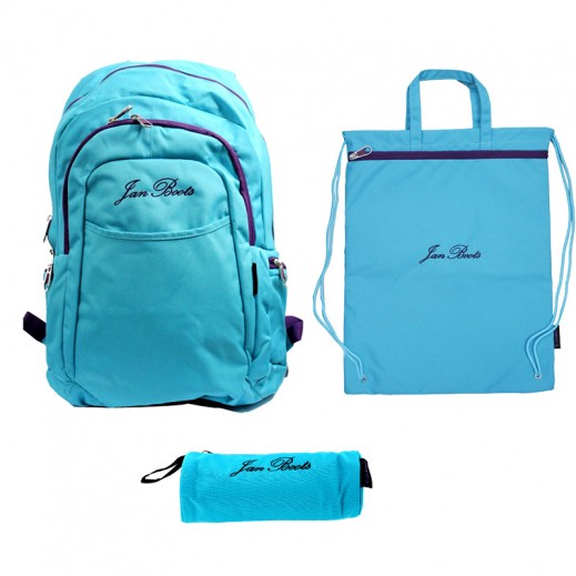 جان بوتس - حقيبة مدرسية 3 في واحد – أزرق سماوي