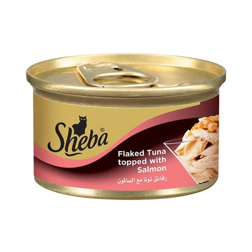 شيبا - طعام قطط طري برقائق التونا المغطّاة بسمك السلمون 85 جم   - يتم التوصيل بواسطة توصيل فاست