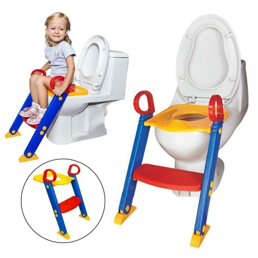 مقعد المرحاض للأطفال مع سلم قابل للتعديل - يتم التوصيل بواسطة Taw9eel Within 48 hours 