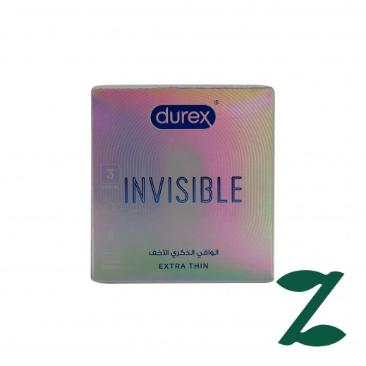 DUREX CONDOM INVISIBLE EXTRA SENSITIVE 3S - يتم التوصيل بواسطة صيدلية فارمازون  - خلال ساعتين