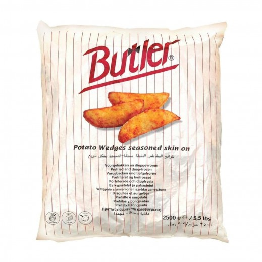بتلر بطاطس ودجز بالقشر متبلة مجمدة 2.5 كجم