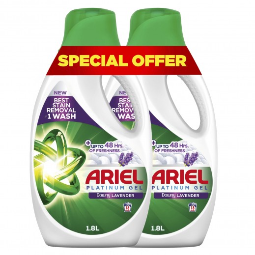 أريال سائل الغسيل برائحة اللافندر المنعشة  2 × 1.8 لتر