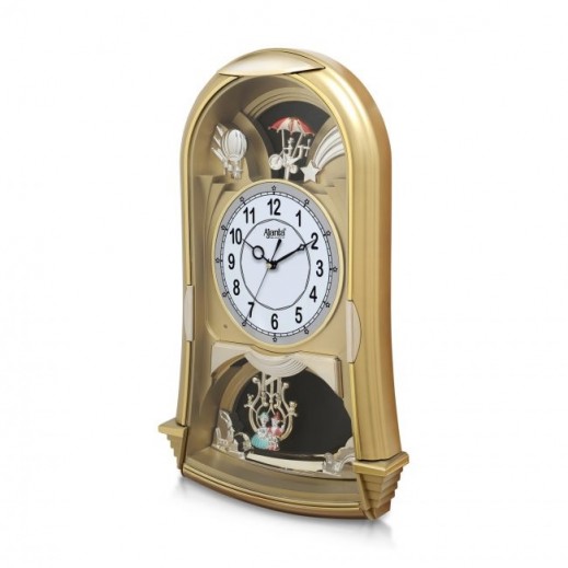 Ajanta Classic Musical Pendulum Wall Clock Golden توصيل
