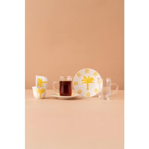 Waba Tea & Coffee Set 18 Pieces - Yellow