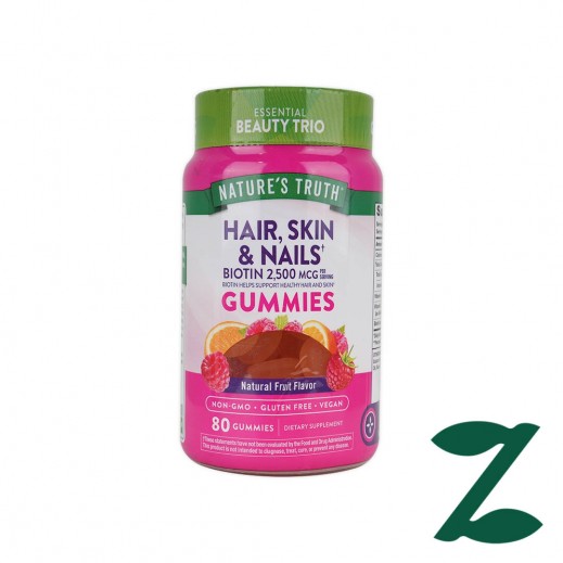 Nature'S Truth Hair, Skin & Nails Biotin 2500 Mcg 80 Gummies - يتم التوصيل بواسطة صيدلية فارمازون  - خلال ساعتين