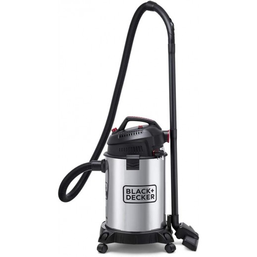 بلاك + ديكر - مكنسة كهربائية للتنظيف الرطب والجاف سعة 30 لتر قوة 1610 واط