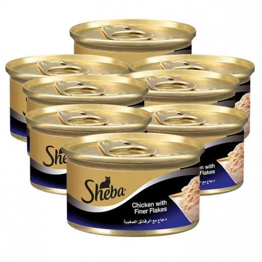 شيبا – طعام القطط الرطب دجاج مع رقائق فينر 8×85 جم    - يتم التوصيل بواسطة توصيل فاست