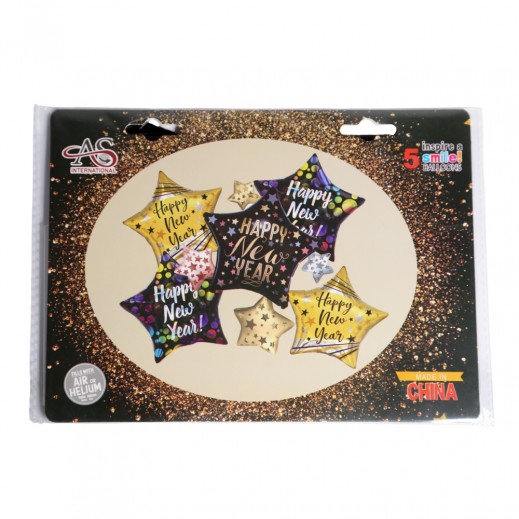 باقة بالونات رأس السنة الجديدة 7 قطع - يتم التوصيل بواسطة توصيل فاست