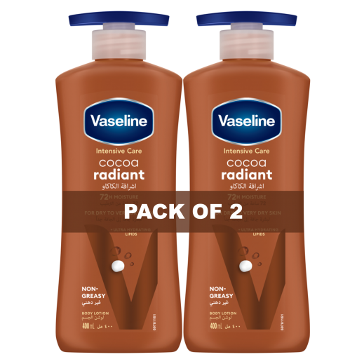 فازلين - لوشن العناية المركزة للجسم بإشراقة الكاكاو 2 × 400 مل