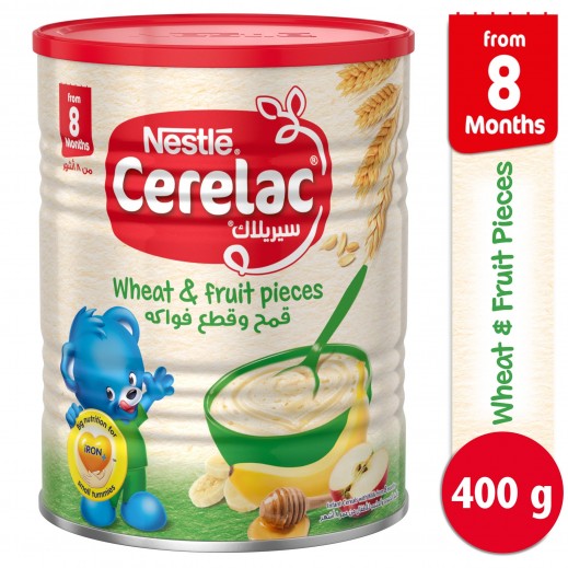 سيريلاك – طعام الأطفال بالقمح وقطع الفواكه " المرحلة الثالثة " 400 جم