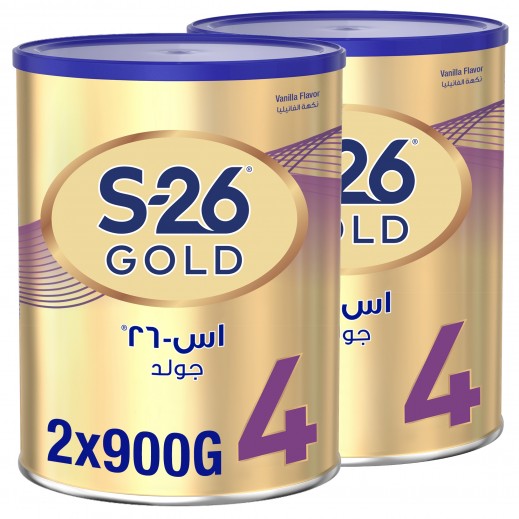نستله - تركيبة إس-٢٦ جولد بالفانيليا للنمو المرحلة  4 (3-6 سنوات) 2 × 900 جم