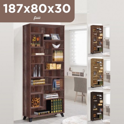 روكا - مكتبة كتب خشبية - 187 × 80 × 30 سم - يتم التوصيل بواسطة  ROCA فى خلال 3 ايام عمل