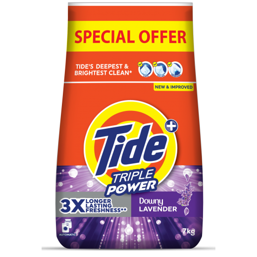 مسحوق غسيل تايد تريبل باور برائحة الخزامى، 7 كجم