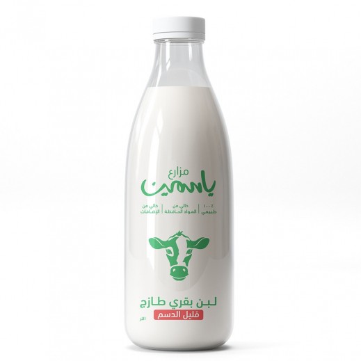 مزارع ياسمين - لبن بقري طازج قليل الدسم 1 لتر 