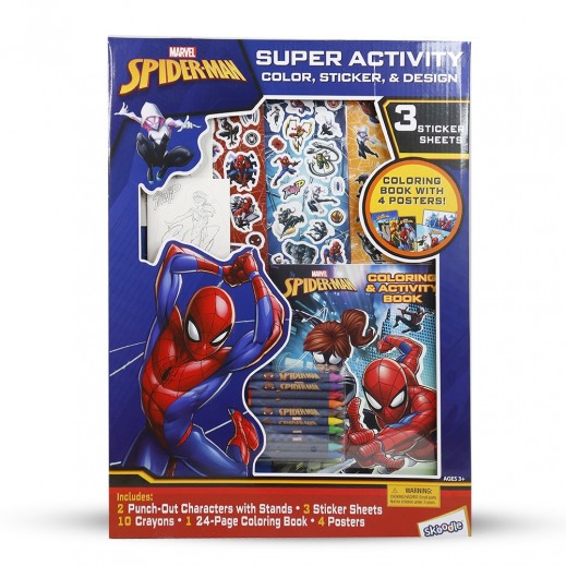 سكودل - مجموعة ملصقات وتصاميم التلوين لسبايدر مان - يتم التوصيل بواسطة توصيل فاست