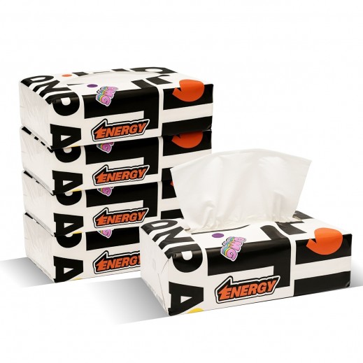  واو - عبوة مناديل الوجه نايلون  200 × 2 طبقة 5 حبة