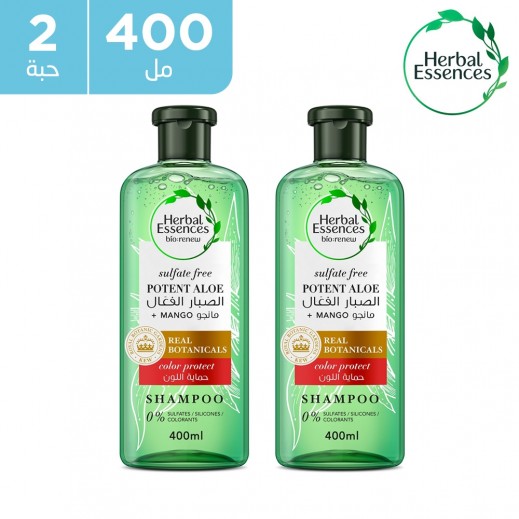هيربل اسينسيز شامبو بخلاصة الصبار + مانجو للشعر الجاف 2 × 400 مل - يتم التوصيل بواسطة توصيل فاست
