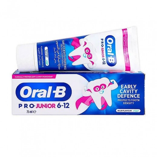 أورال-بي - معجون أسنان برو جونيور بنكهة خفيفة 6-12 سنة 75 مل