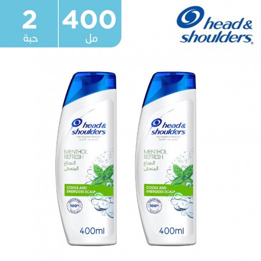 هيد أند شولدرز - شامبو بالنعناع المنعش 2 × 400 مل - يتم التوصيل بواسطة توصيل فاست