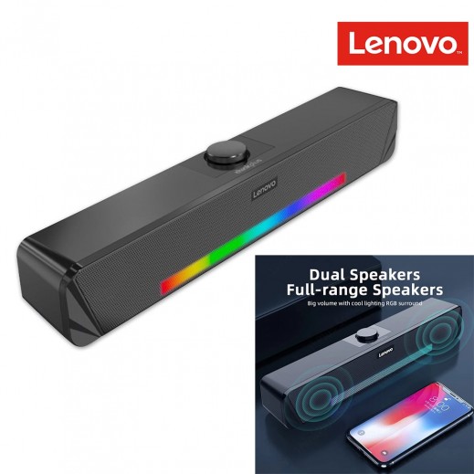 لينوفو - مكبر صوت بالبلوتوث مع شريط إضاءة RGB - يتم التوصيل بواسطة توصيل فاست