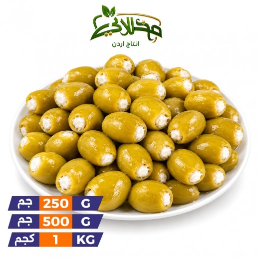 زيتون أخضر محشو باللبنة الأردنية