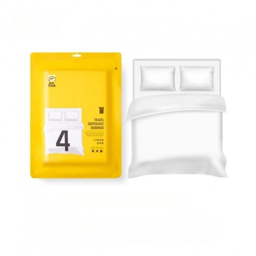 جوي تور - مجموعة أغطية سرير للاستخدام لمرة واحدة 4 قطع  - يتم التوصيل بواسطة توصيل فاست